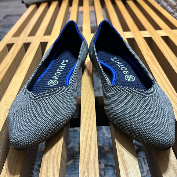 Rothy’s The Pointed Toe Ballet Flats Shoes Women's Size 9.5 Cloud Grey Birdseye - Picture 3 of 5